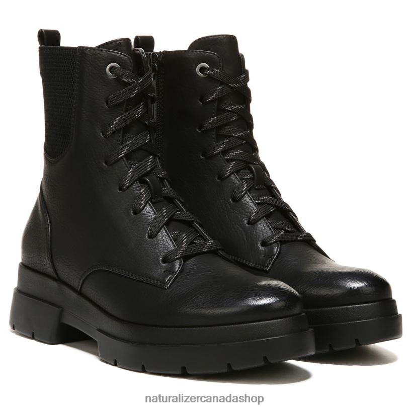 Boots | CA Naturalizer Women Soul Ozzy Combat Boot Black Smooth Synthetic 8LFNB693