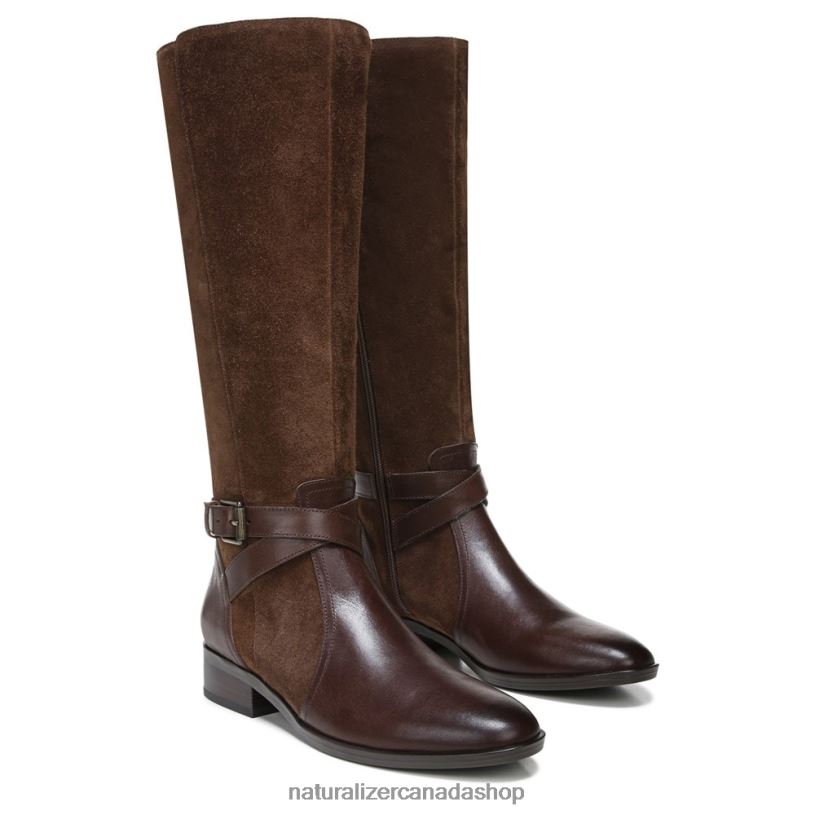 Boots | CA Naturalizer Women Rena Wide Calf Riding Boot Chocolate Bar Leather 8LFNB255