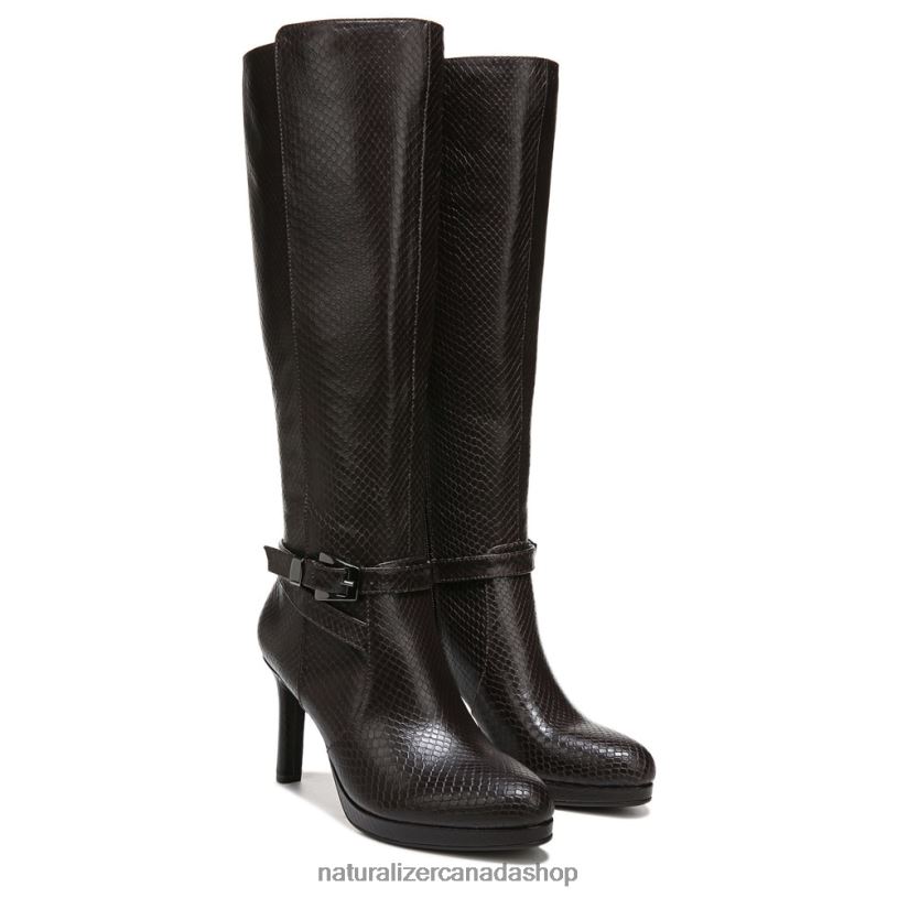 Boots | CA Naturalizer Women Taelynn Knee High Boot Forest Brown Snake Leather 8LFNB649
