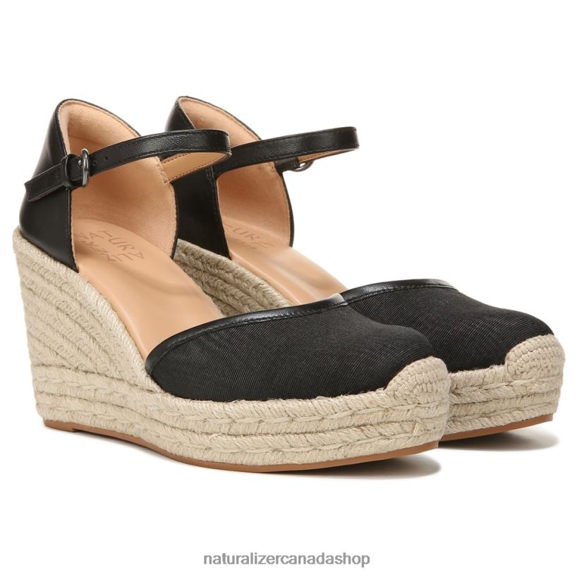 Sandals | CA Naturalizer Women Bianca Espadrille Sandal Black Fabric 8LFNB520