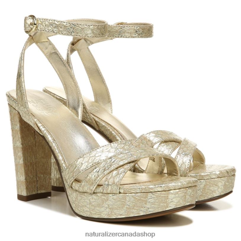 Sandals | CA Naturalizer Women Mallory Dress Sandal Gold Metallic Snake Leather 8LFNB494