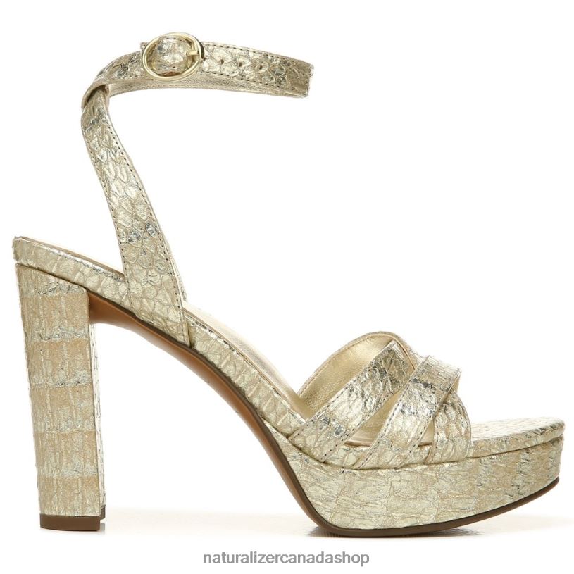 Sandals | CA Naturalizer Women Mallory Dress Sandal Gold Metallic Snake Leather 8LFNB494