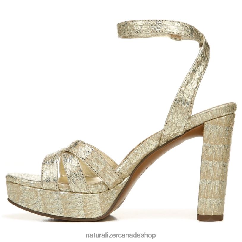 Sandals | CA Naturalizer Women Mallory Dress Sandal Gold Metallic Snake Leather 8LFNB494