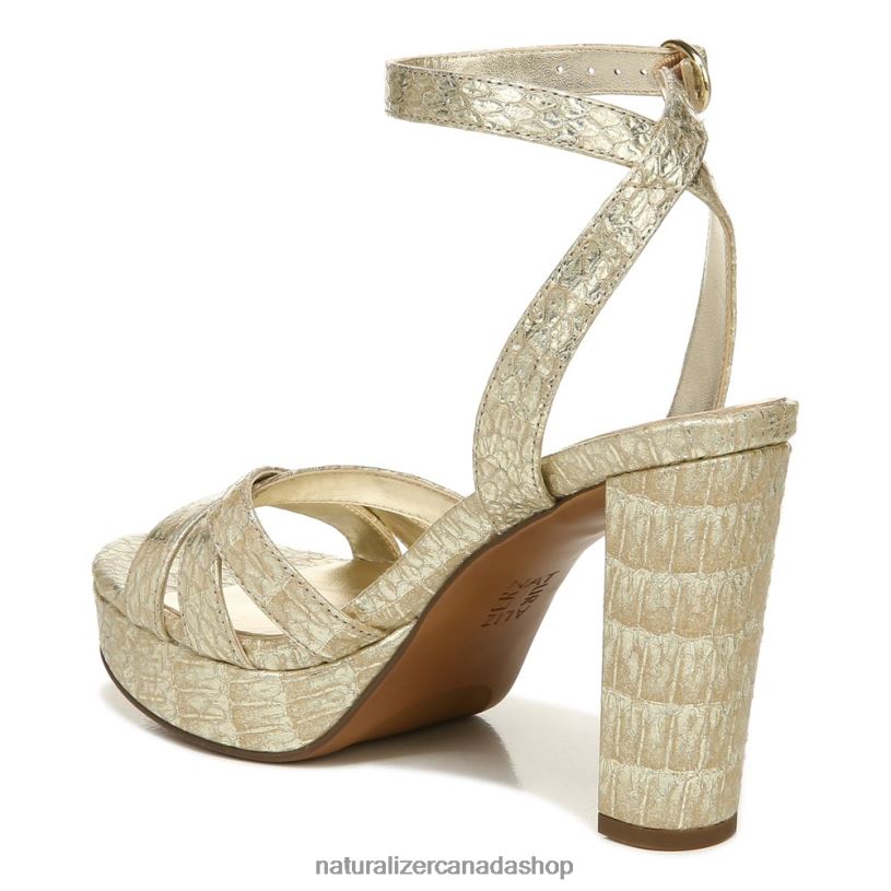 Sandals | CA Naturalizer Women Mallory Dress Sandal Gold Metallic Snake Leather 8LFNB494