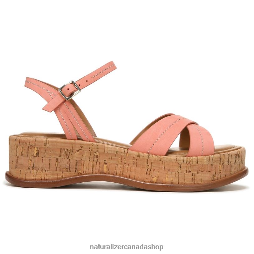 Sandals | CA Naturalizer Women Rikki Sandal Coral Peach Pink Leather 8LFNB614