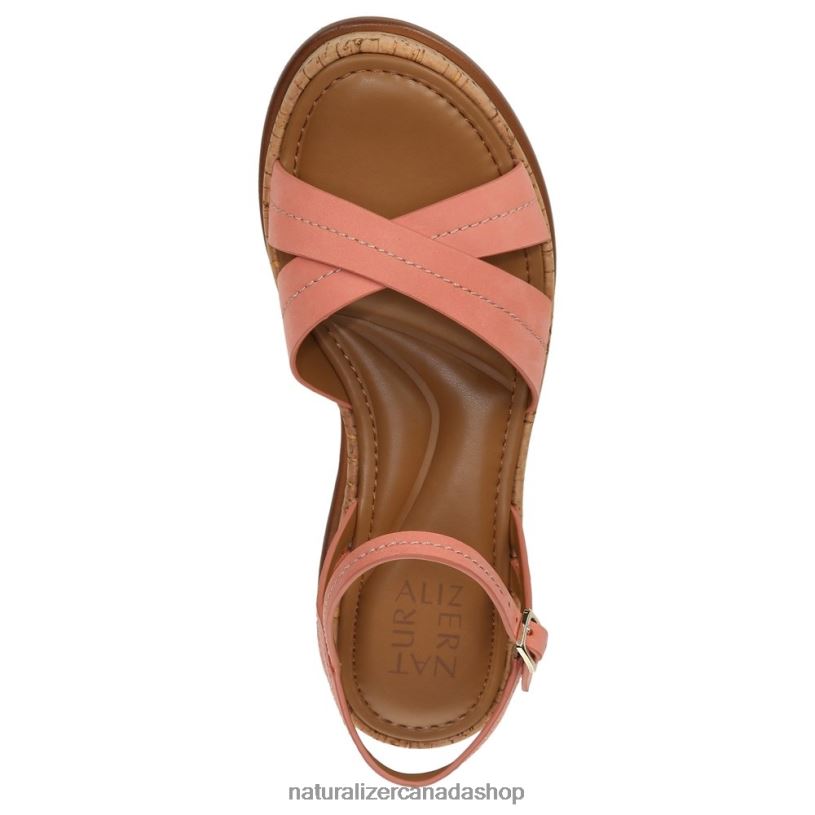 Sandals | CA Naturalizer Women Rikki Sandal Coral Peach Pink Leather 8LFNB614
