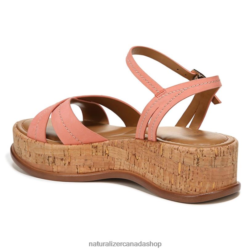 Sandals | CA Naturalizer Women Rikki Sandal Coral Peach Pink Leather 8LFNB614