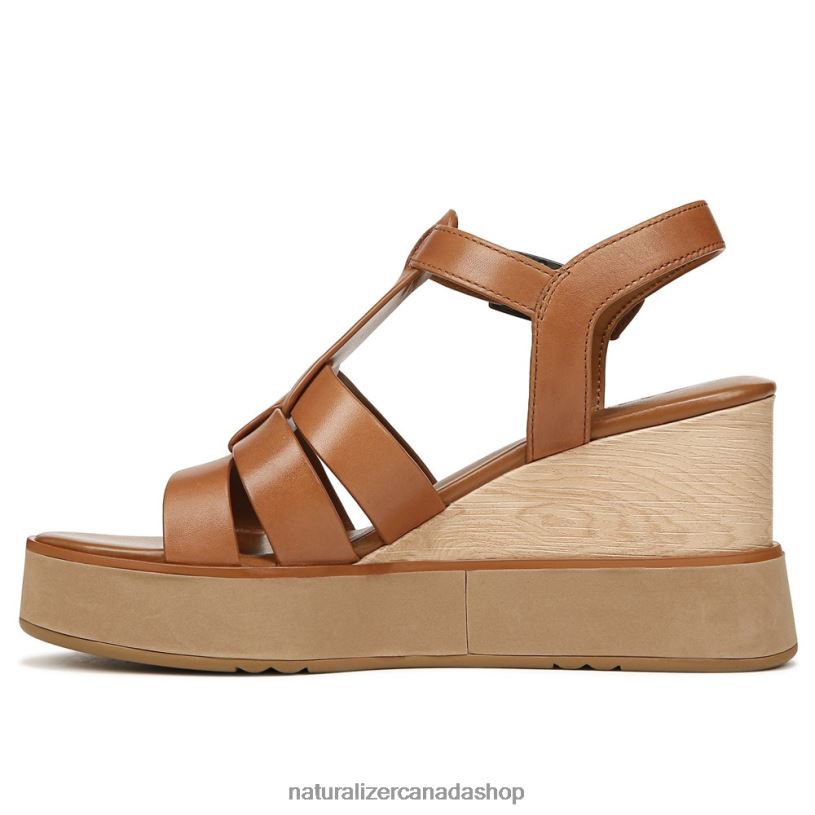 Sandals | CA Naturalizer Women Barrett Wedge Sandal English Tea Brown Leather 8LFNB361