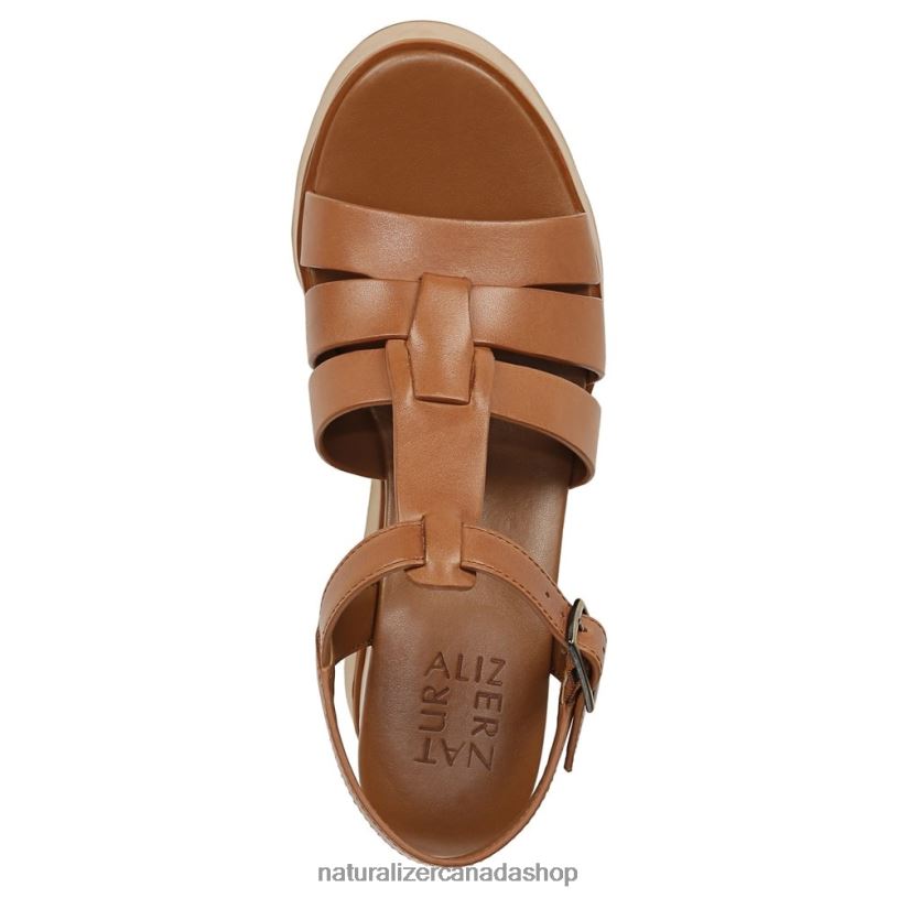 Sandals | CA Naturalizer Women Barrett Wedge Sandal English Tea Brown Leather 8LFNB361