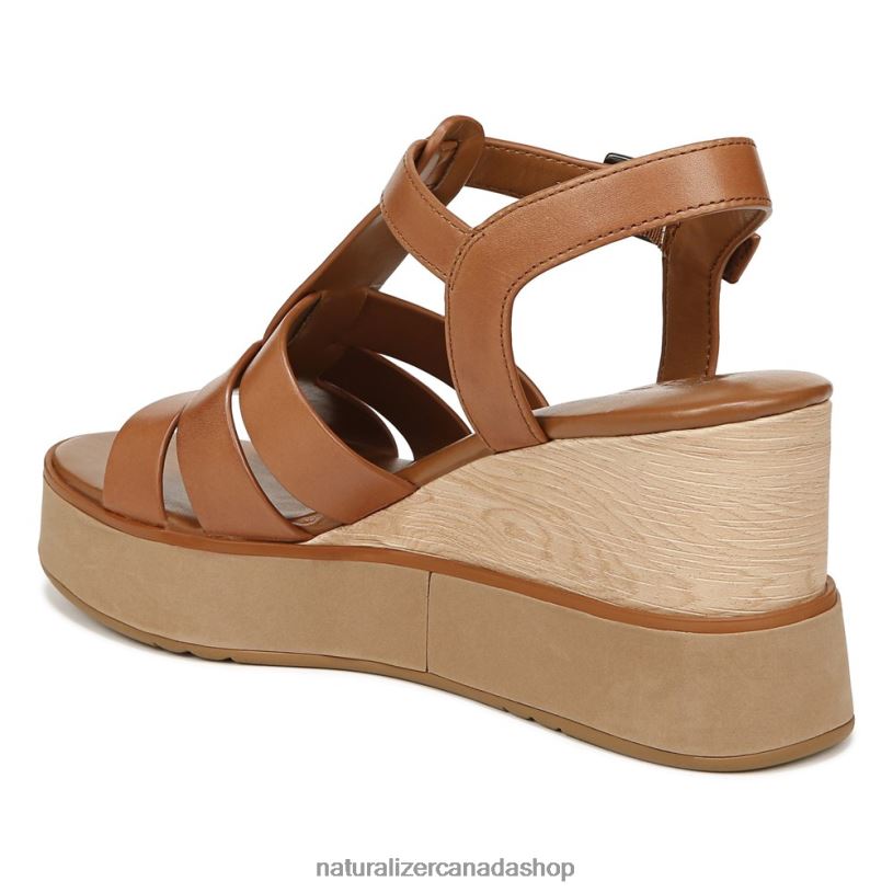 Sandals | CA Naturalizer Women Barrett Wedge Sandal English Tea Brown Leather 8LFNB361