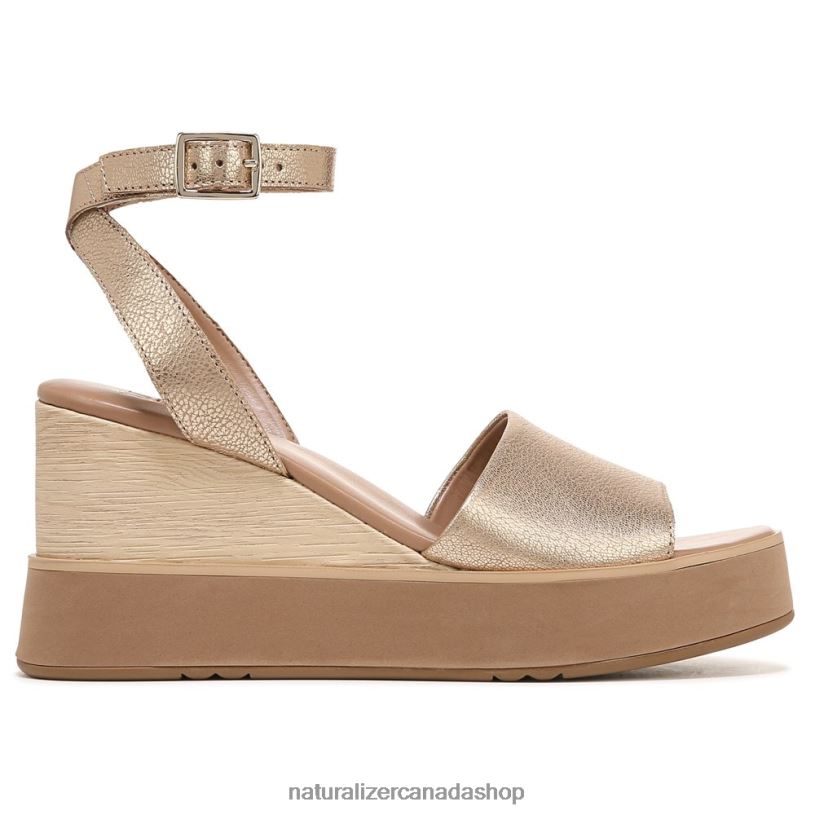 Sandals | CA Naturalizer Women Brynn Wedge Sandal Soft Gold Leather 8LFNB363
