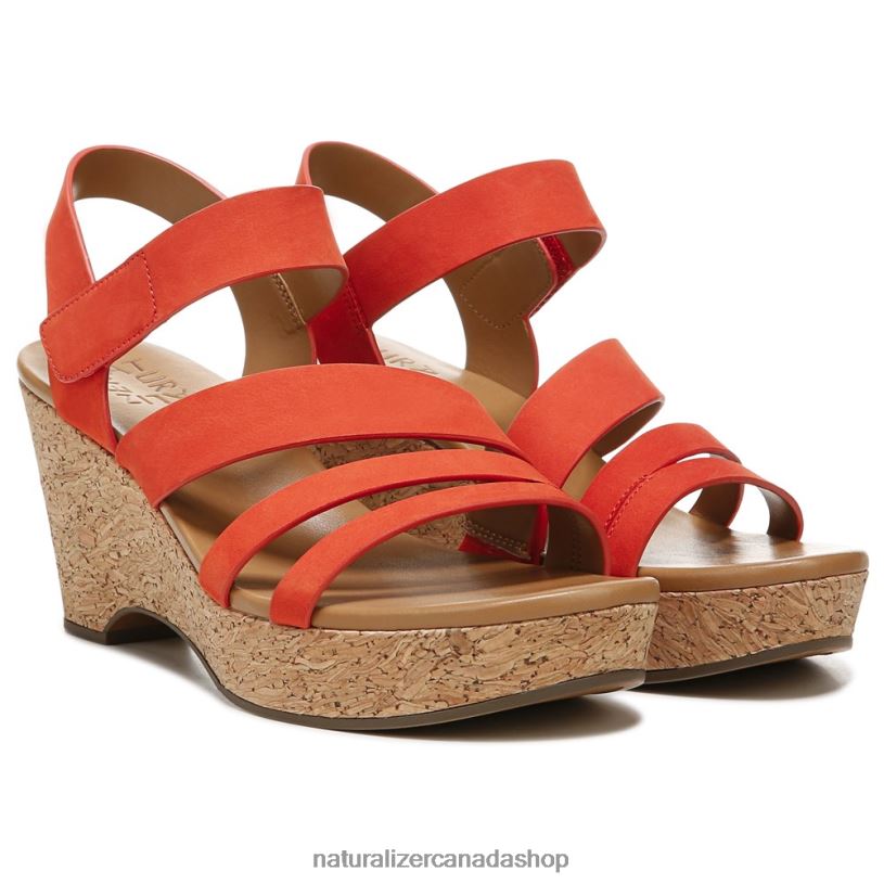 Sandals | CA Naturalizer Women Cynthia Wedge Sandal Melon Sorbet Leather 8LFNB370