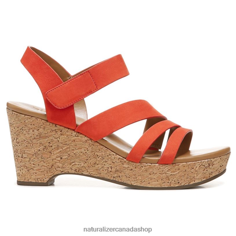 Sandals | CA Naturalizer Women Cynthia Wedge Sandal Melon Sorbet Leather 8LFNB370