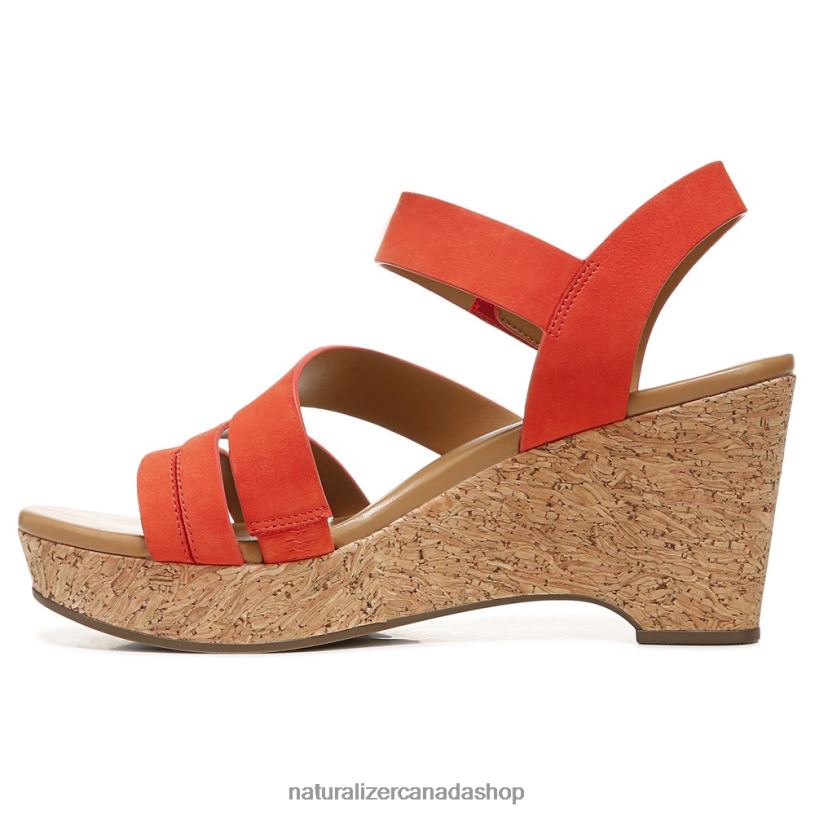 Sandals | CA Naturalizer Women Cynthia Wedge Sandal Melon Sorbet Leather 8LFNB370