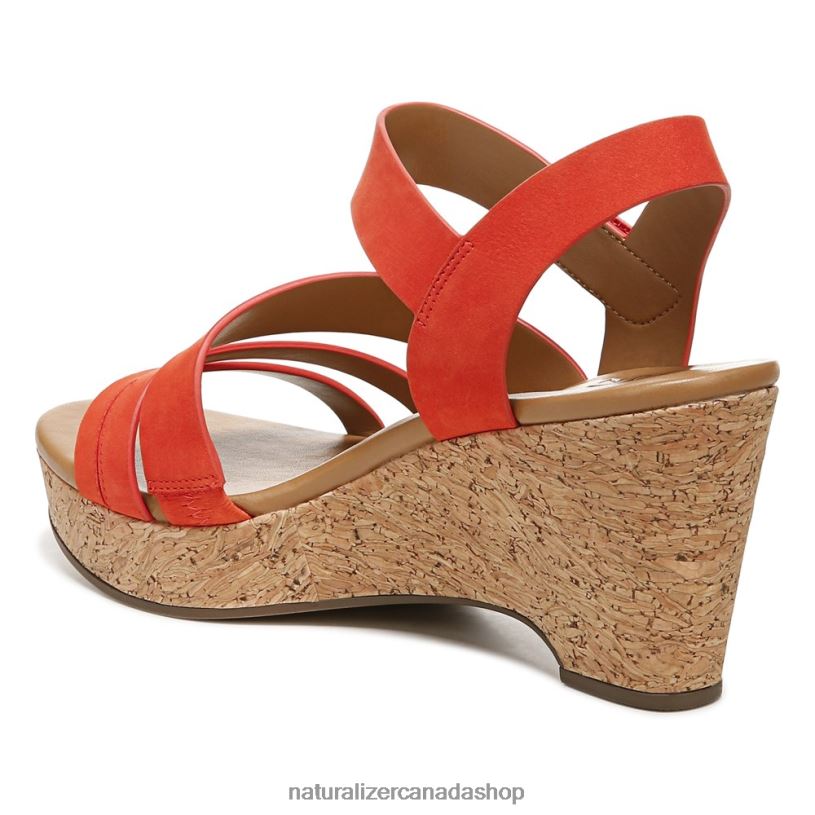 Sandals | CA Naturalizer Women Cynthia Wedge Sandal Melon Sorbet Leather 8LFNB370