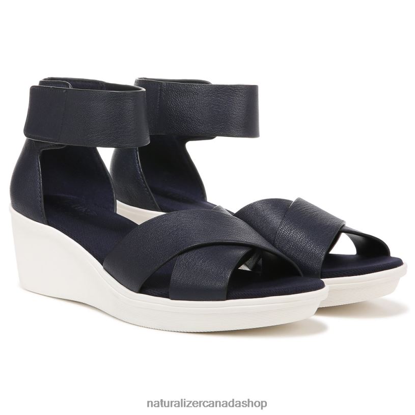 Sandals | CA Naturalizer Women Riviera Wedge Sandal Navy Leather 8LFNB158