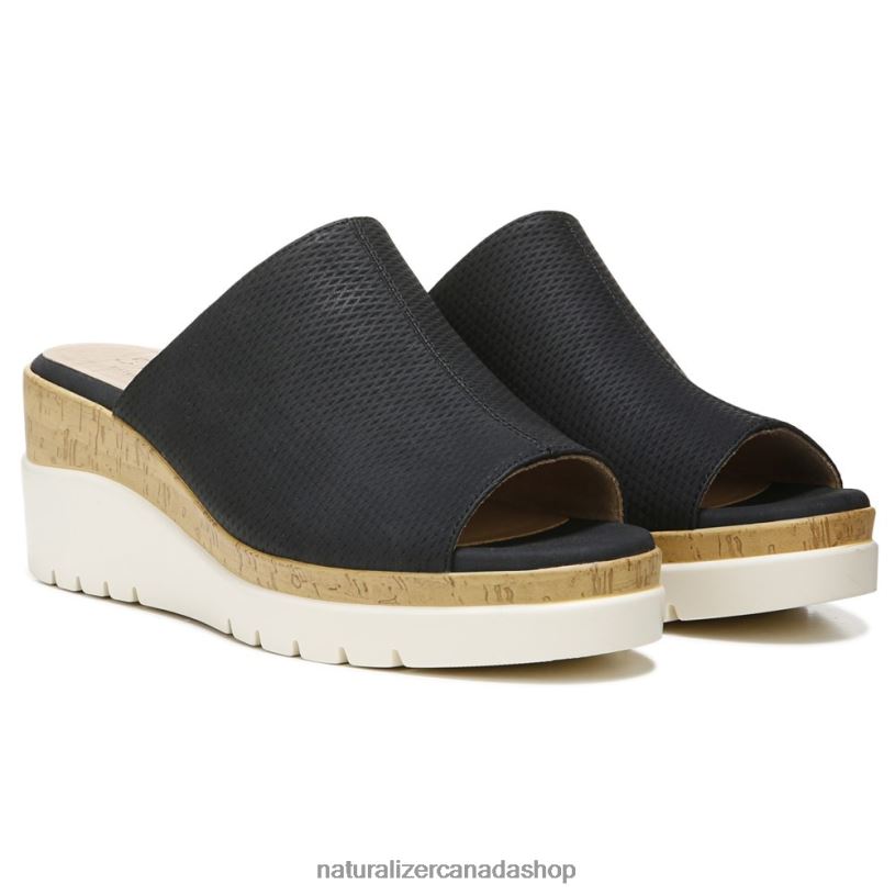 Sandals | CA Naturalizer Women Soul Goodtimes Mule Wedge Sandal Black Manmade 8LFNB544