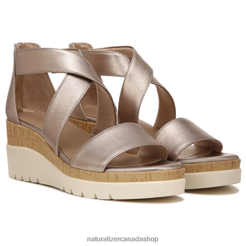 Sandals | CA Naturalizer Women Soul Goodtimes Wedge Sandal Warm Silver Synthetic 8LFNB575