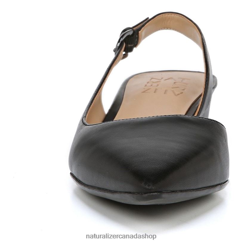 Flats | CA Naturalizer Women Banks Pointed Toe Flat Black Leather 8LFNB82