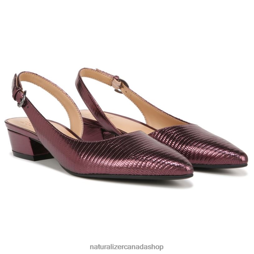 Flats | CA Naturalizer Women Banks Pointed Toe Flat Cabernet Sauvignon Lizard 8LFNB86