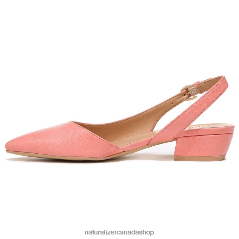 Flats | CA Naturalizer Women Banks Pointed Toe Flat Coral Peach Leather 8LFNB90
