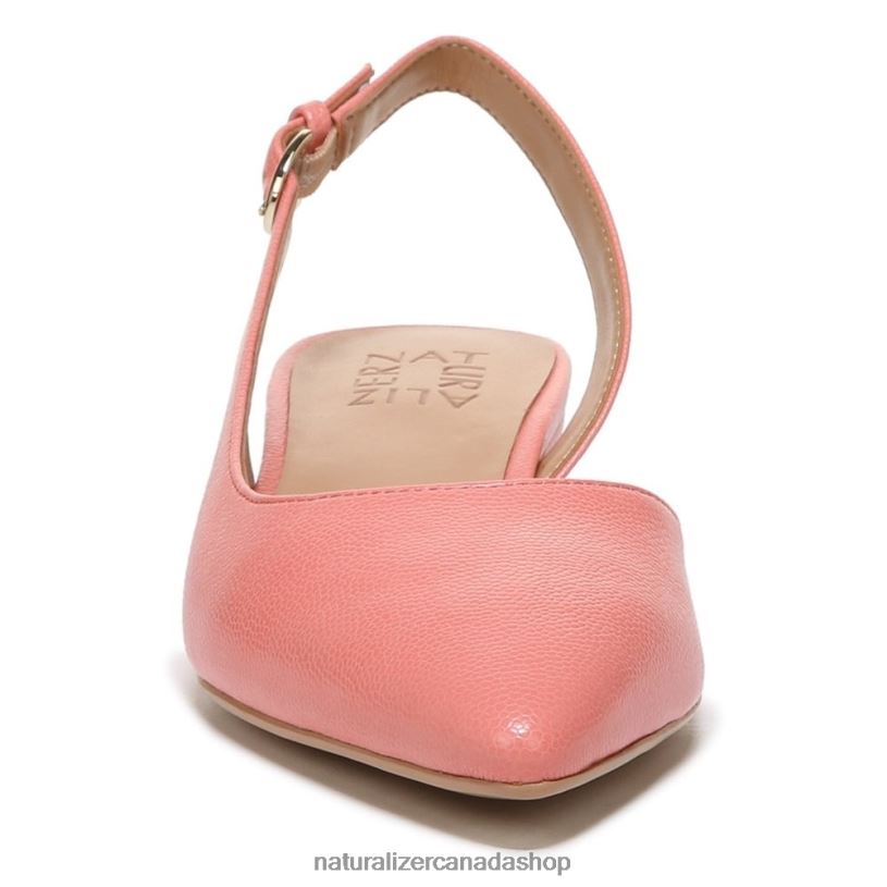 Flats | CA Naturalizer Women Banks Pointed Toe Flat Coral Peach Leather 8LFNB90