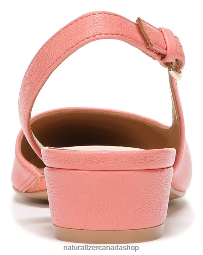 Flats | CA Naturalizer Women Banks Pointed Toe Flat Coral Peach Leather 8LFNB90