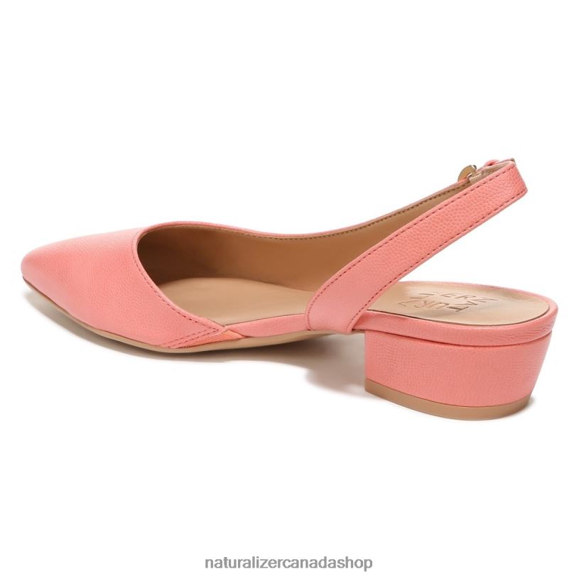 Flats | CA Naturalizer Women Banks Pointed Toe Flat Coral Peach Leather 8LFNB90