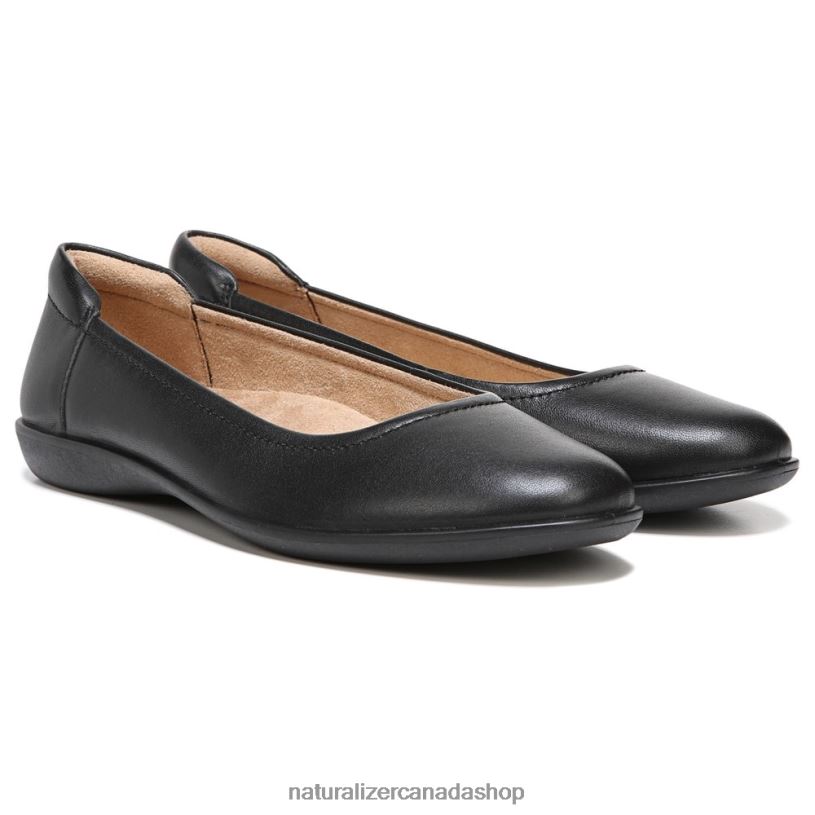 Flats | CA Naturalizer Women Flexy Flat Black Leather 8LFNB568