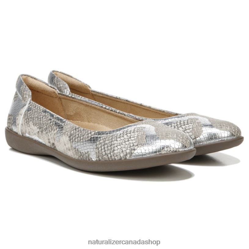 Flats | CA Naturalizer Women Flexy Flat Nude Silver Snake Synthetic 8LFNB571