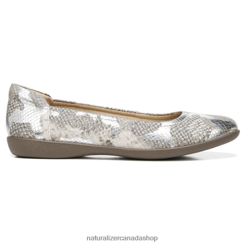 Flats | CA Naturalizer Women Flexy Flat Nude Silver Snake Synthetic 8LFNB571