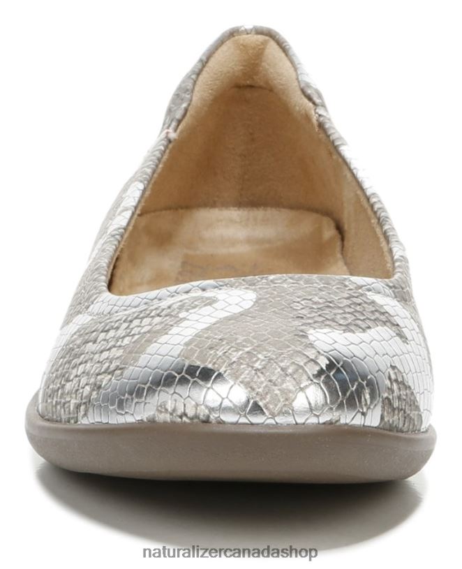Flats | CA Naturalizer Women Flexy Flat Nude Silver Snake Synthetic 8LFNB571