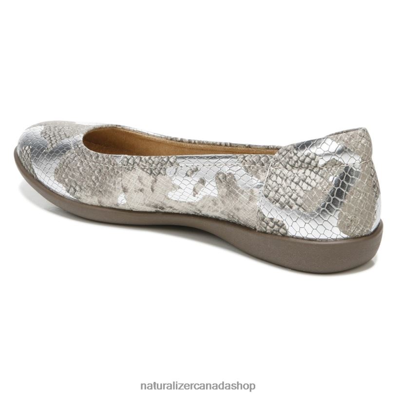 Flats | CA Naturalizer Women Flexy Flat Nude Silver Snake Synthetic 8LFNB571