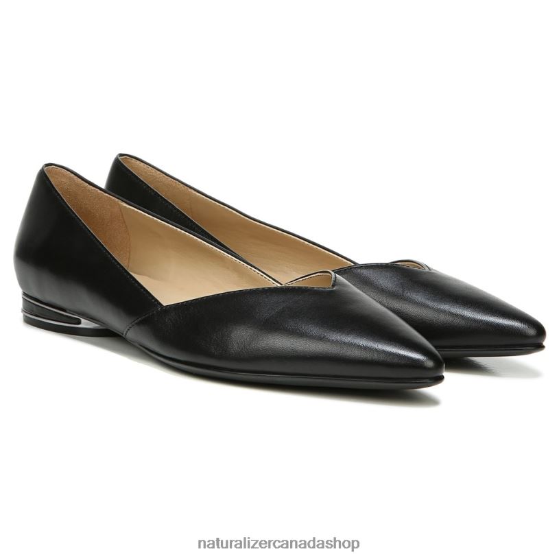 Flats | CA Naturalizer Women Havana Flat Black Leather 8LFNB196