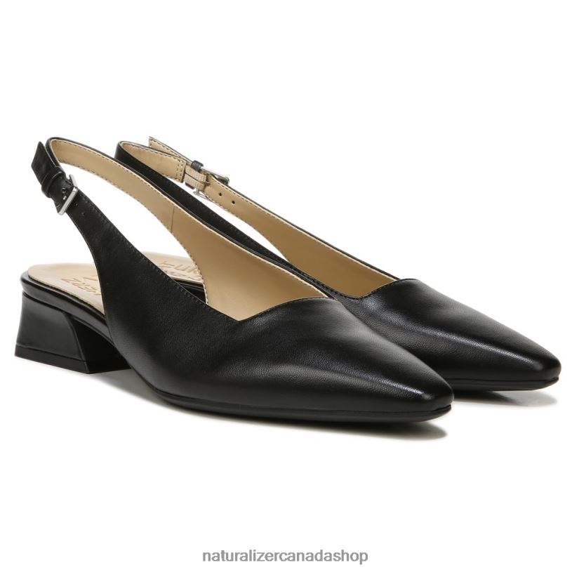 Flats | CA Naturalizer Women Lesley Dress Flat Black Leather 8LFNB588