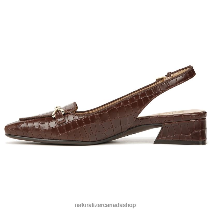 Flats | CA Naturalizer Women Lindsey Slingback Flat Bruno Brown Leather 8LFNB58