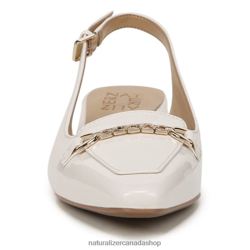 Flats | CA Naturalizer Women Lindsey Slingback Flat Satin Pearl Leather 8LFNB59