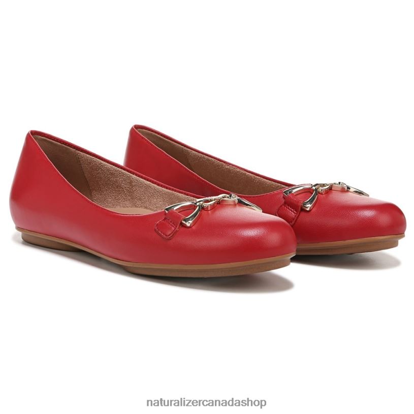 Flats | CA Naturalizer Women Maxwell Bit Flat Crimson Red Leather 8LFNB55