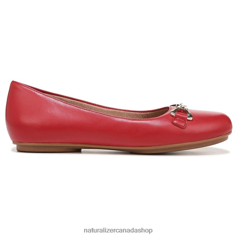 Flats | CA Naturalizer Women Maxwell Bit Flat Crimson Red Leather 8LFNB55