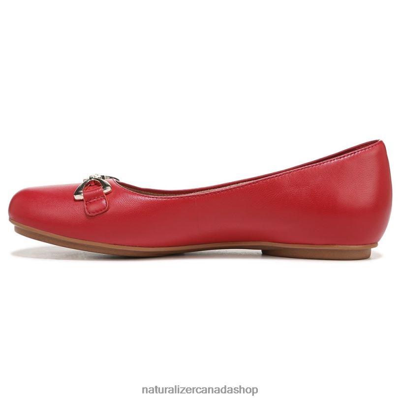 Flats | CA Naturalizer Women Maxwell Bit Flat Crimson Red Leather 8LFNB55
