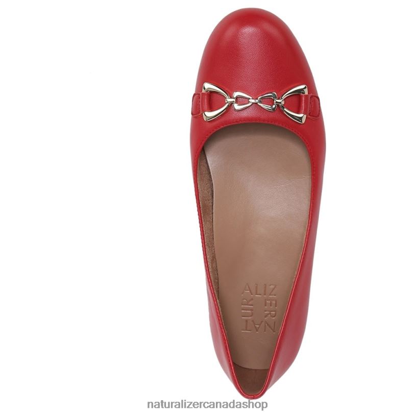 Flats | CA Naturalizer Women Maxwell Bit Flat Crimson Red Leather 8LFNB55