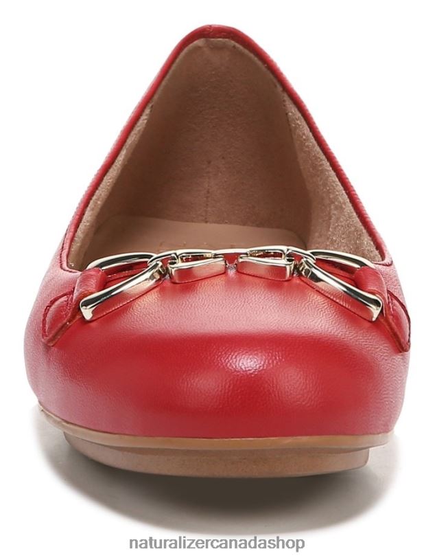 Flats | CA Naturalizer Women Maxwell Bit Flat Crimson Red Leather 8LFNB55