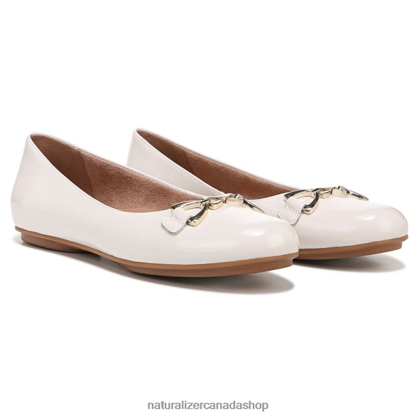 Flats | CA Naturalizer Women Maxwell Bit Flat Satin Pearl Leather 8LFNB53