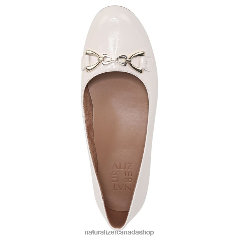 Flats | CA Naturalizer Women Maxwell Bit Flat Satin Pearl Leather 8LFNB53