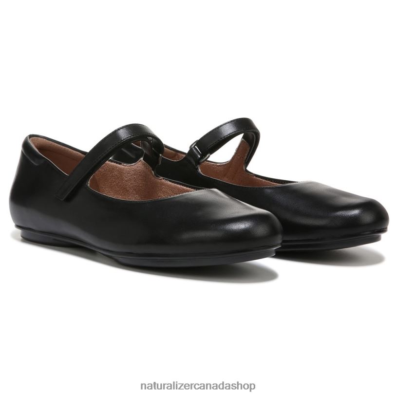 Flats | CA Naturalizer Women Maxwell Mary Jane Flat Black Leather 8LFNB51
