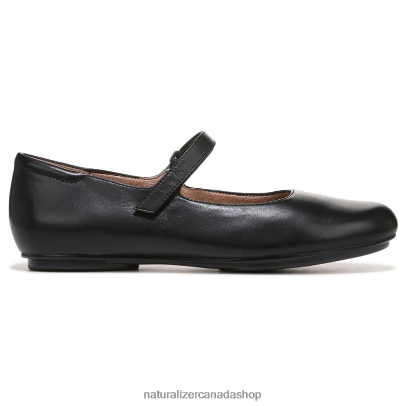 Flats | CA Naturalizer Women Maxwell Mary Jane Flat Black Leather 8LFNB51