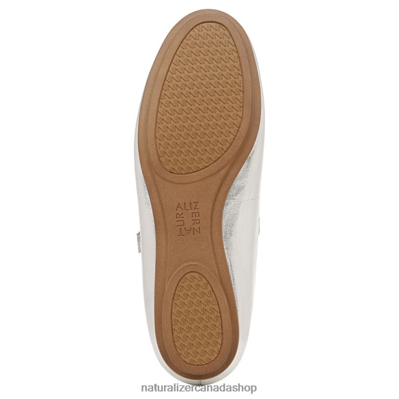 Flats | CA Naturalizer Women Maxwell Mary Jane Flat Silver Leather 8LFNB49