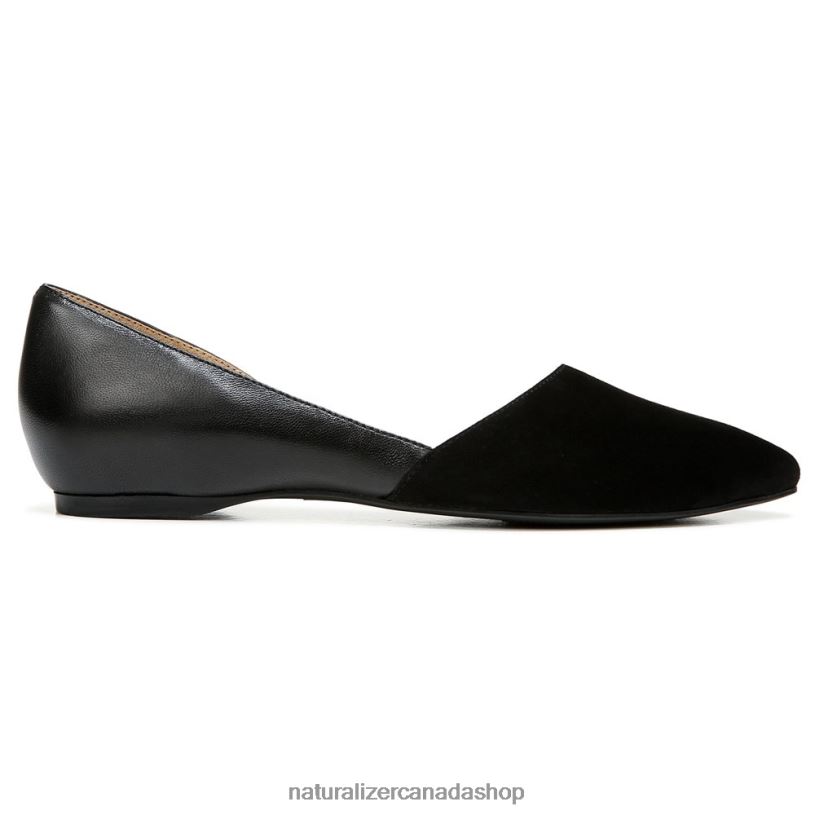 Flats | CA Naturalizer Women Samantha D\'Orsay Flat Black Leather/Suede 8LFNB242