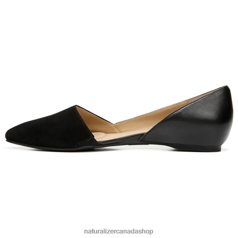 Flats | CA Naturalizer Women Samantha D\'Orsay Flat Black Leather/Suede 8LFNB242