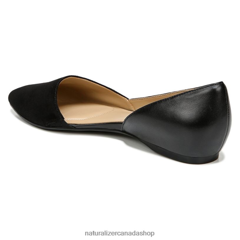 Flats | CA Naturalizer Women Samantha D\'Orsay Flat Black Leather/Suede 8LFNB242